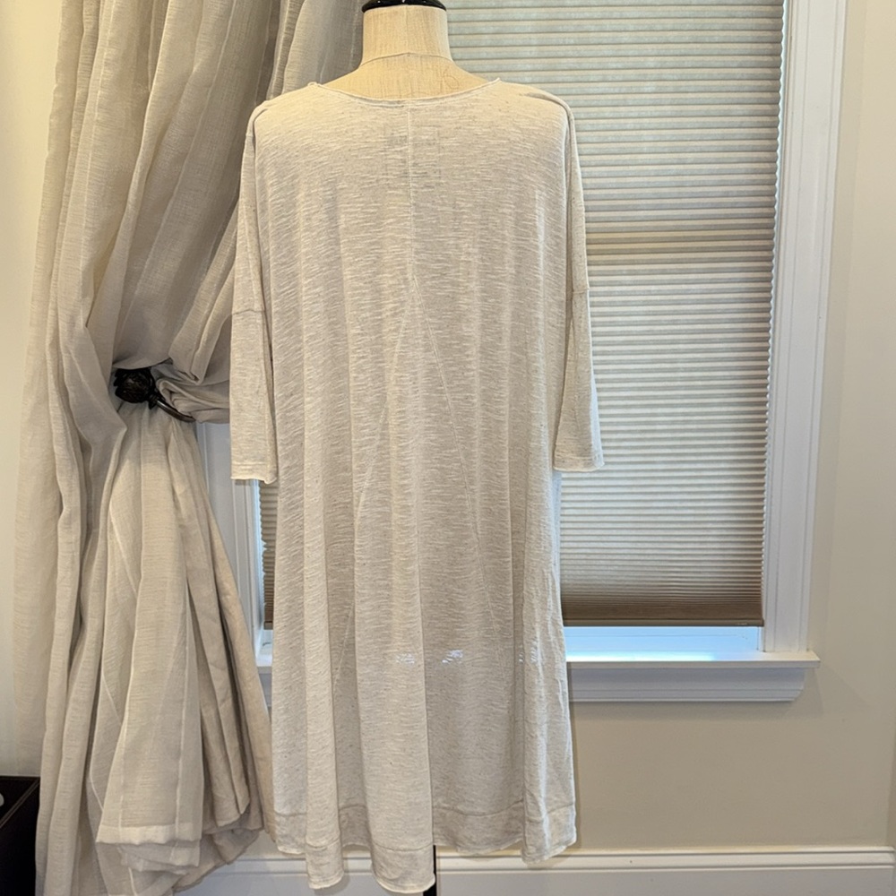 Free People “We the Free” Oversized Hi Low Linen Poly Flowy Slub Tunic - Picture 3 of 6
